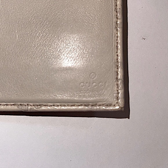 🤍 Gucci GG Guccisima Long Wallet Snap Zipper Gold GG with Chain WOC Bone Beige - Picture 12 of 13